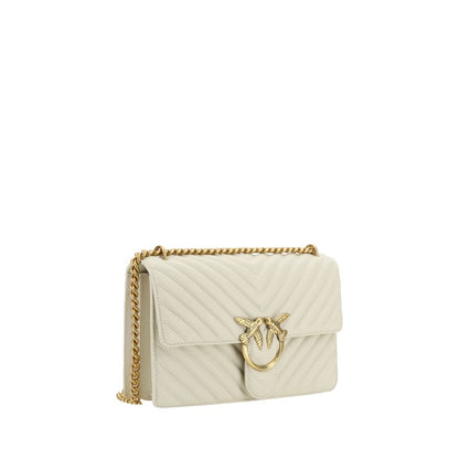 PINKO White Calf Leather Bos Taurus Shoulder Women's Bag