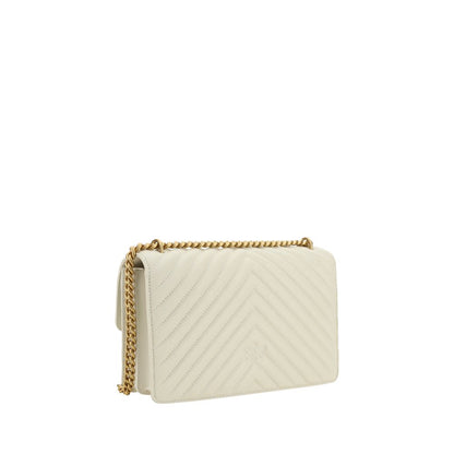 PINKO White Calf Leather Bos Taurus Shoulder Women's Bag