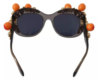 Dolce & Gabbana DG4283B Acetate Crystals Orange Applique Women's Sunglasses (Pre-Owned)