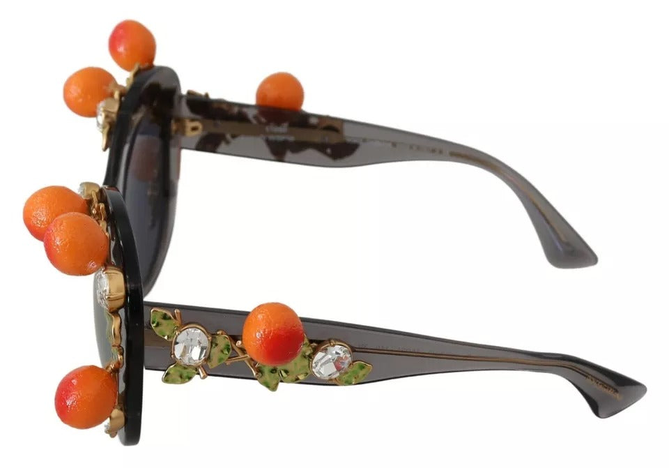 Dolce & Gabbana DG4283B Acetate Crystals Orange Applique Women's Sunglasses (Pre-Owned)