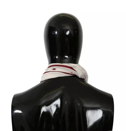 Dolce & Gabbana White Red Printed Wrap Shawl Modal Men's Scarf (Pre-Owned)