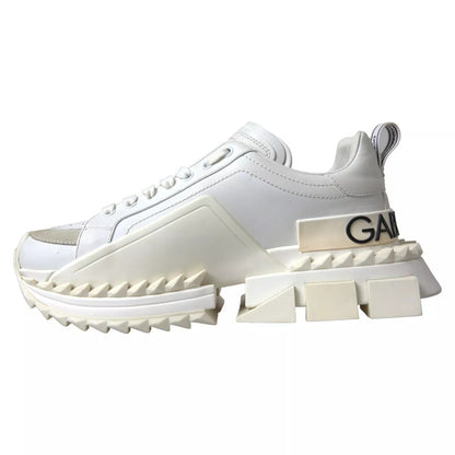 Dolce & Gabbana White Leather Super Queen Women Women's Sneakers (Pre-Owned)