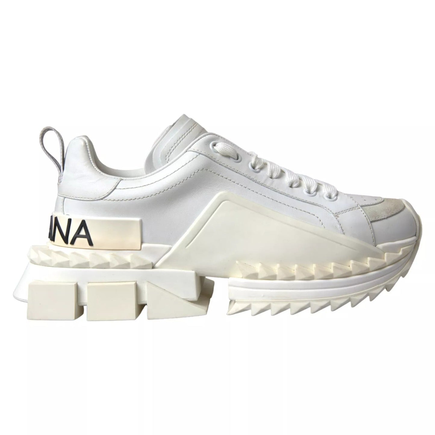 Dolce & Gabbana White Leather Super Queen Women Women's Sneakers (Pre-Owned)