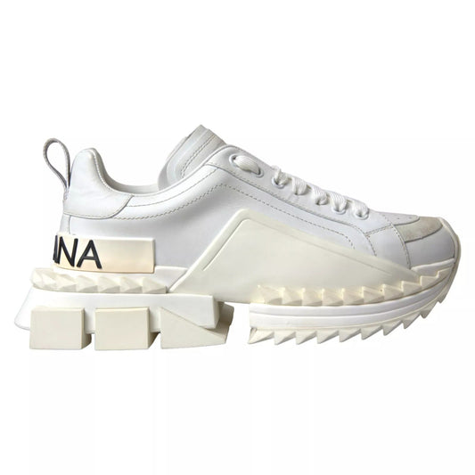 Dolce & Gabbana White Leather Super Queen Women Women's Sneakers (Pre-Owned)