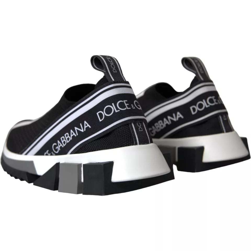 Dolce & Gabbana Black White Slip On Sorrento Sneakers Women's Shoes (Pre-Owned)