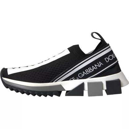 Dolce & Gabbana Black White Slip On Sorrento Sneakers Women's Shoes (Pre-Owned)