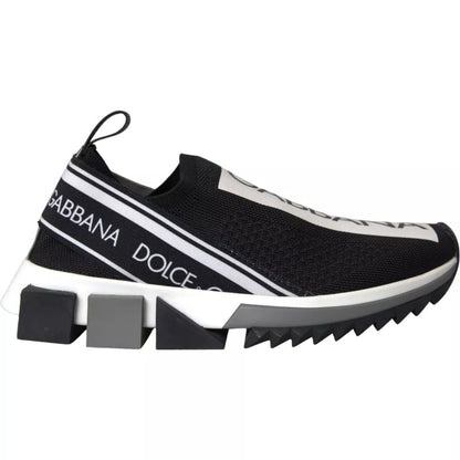 Dolce & Gabbana Black White Slip On Sorrento Sneakers Women's Shoes (Pre-Owned)