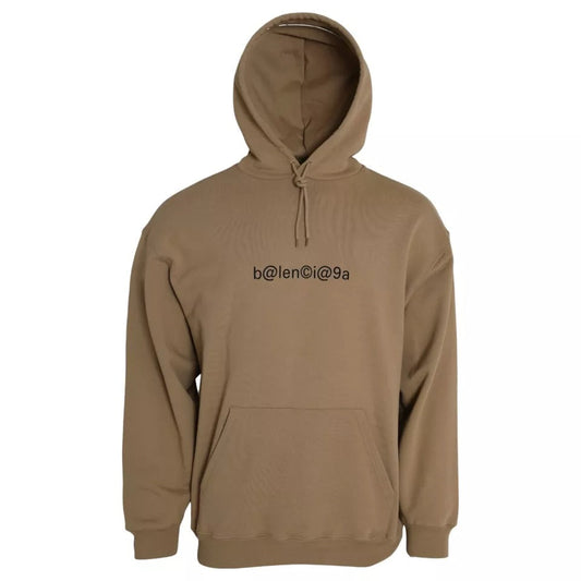 Balenciaga Brown Cotton Symbolic Molleton Bouclette Hooded Men's Sweater (Pre-Owned)