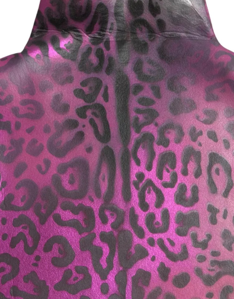 Dolce & Gabbana Pink Leopard Print Polyester Shift Midi Women's Dress (Pre-Owned)