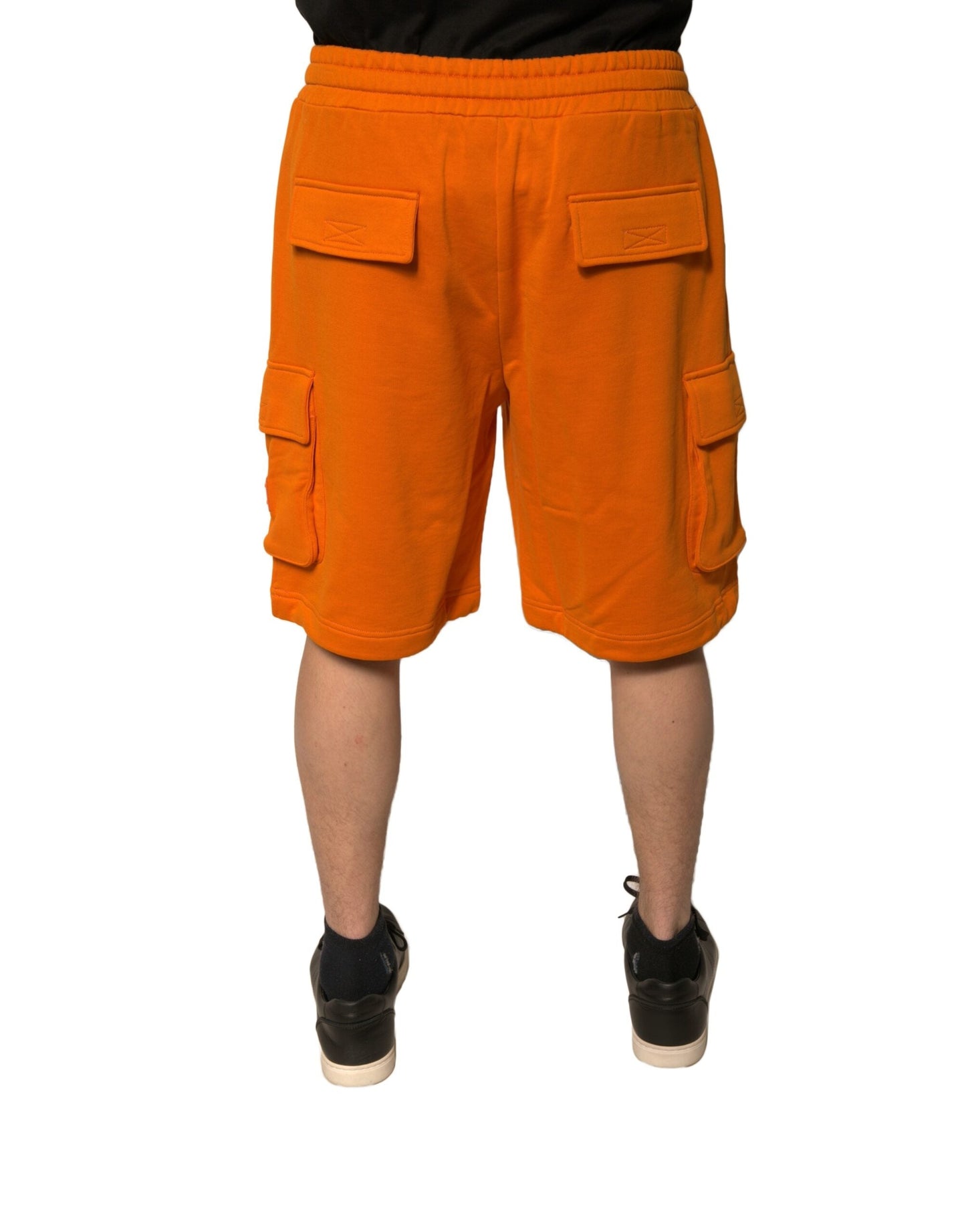 Dolce & Gabbana Orange Cotton Men Casual Cargo Bermuda Men's Shorts (Pre-Owned)