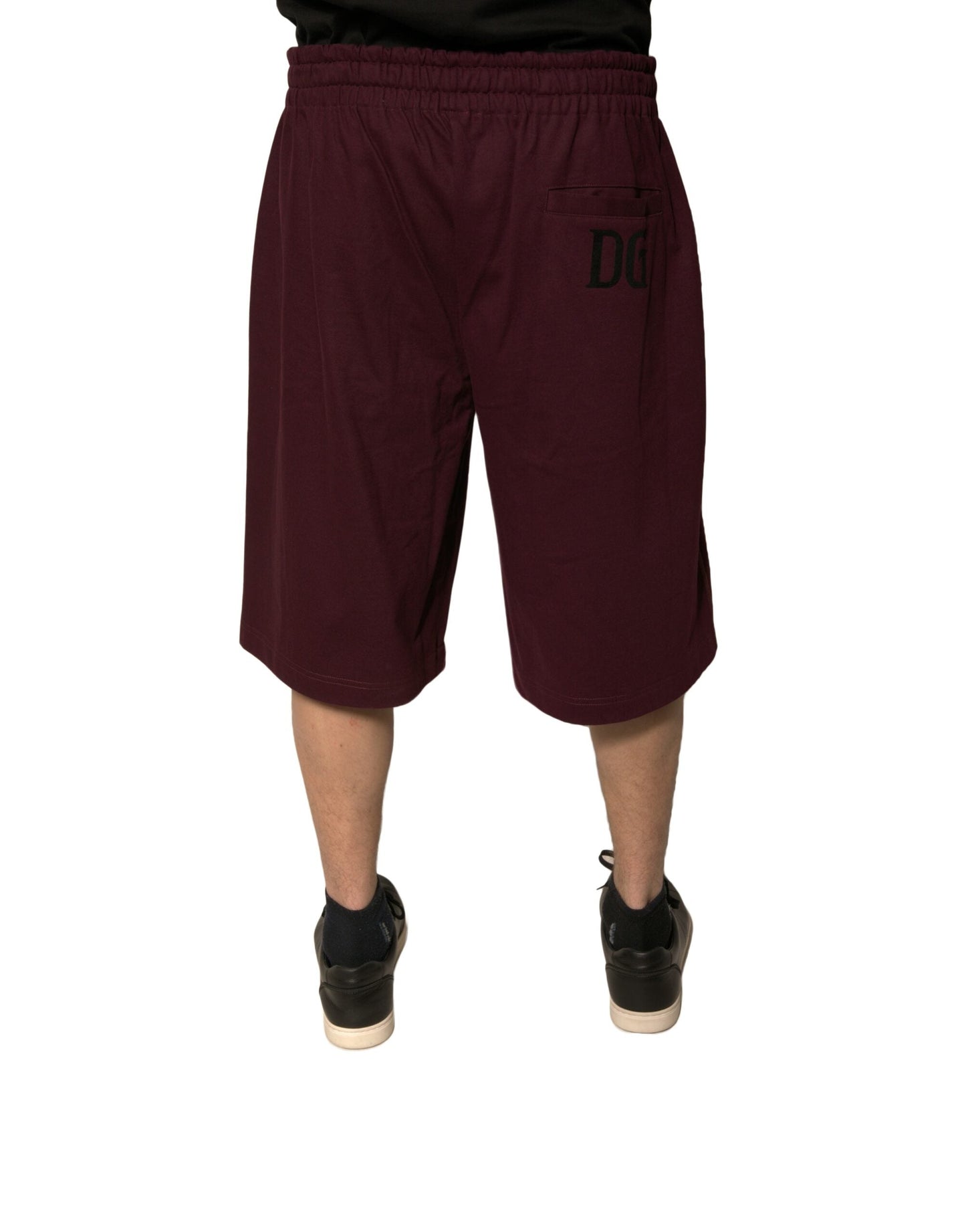 Dolce & Gabbana Maroon Cotton Mid Waist Bermuda Men's Shorts (Pre-Owned)