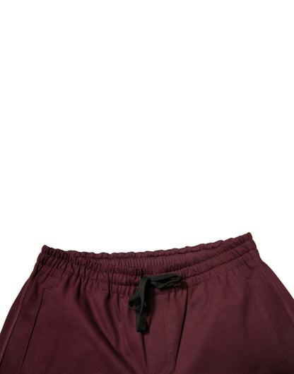 Dolce & Gabbana Maroon Cotton Mid Waist Bermuda Men's Shorts (Pre-Owned)