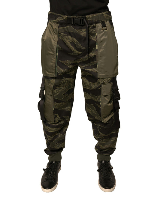 Dolce & Gabbana Green Cotton Jogger Cargo Men's Pants