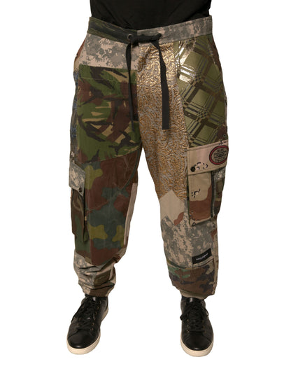 Dolce & Gabbana Multicolor Patchwork Men Jogger Men's Pants (Pre-Owned)