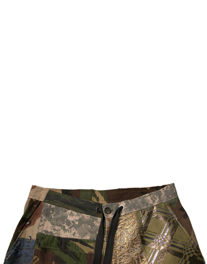 Dolce & Gabbana Multicolor Patchwork Men Jogger Men's Pants (Pre-Owned)