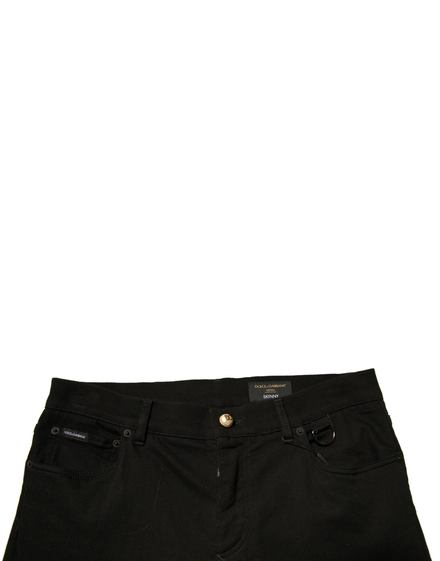 Dolce & Gabbana Black Logo Cotton Stretch Skinny Denim Men's Jeans (Pre-Owned)