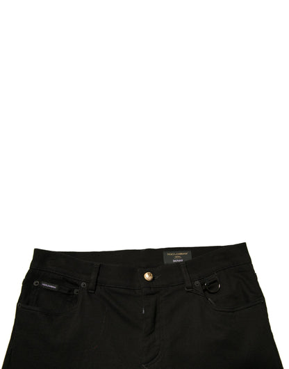 Dolce & Gabbana Black Logo Cotton Stretch Skinny Denim Men's Jeans (Pre-Owned)