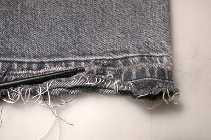 Dolce & Gabbana Gray Logo Cotton Stretch Skinny Denim Men's Jeans (Pre-Owned)