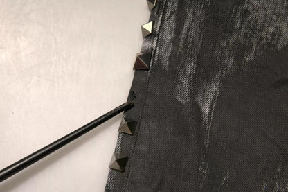 Dolce & Gabbana Gray Embellished Cotton Skinny Denim Men's Jeans (Pre-Owned)