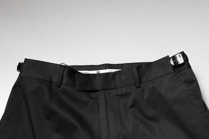 Dolce & Gabbana Black Cotton Tapered Formal Dress Men's Pants (Pre-Owned)