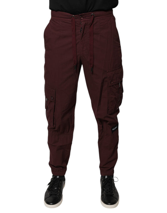 Dolce & Gabbana Bordeaux Cotton Cargo Jogger SweatMen's Men's Pants (Pre-Owned)