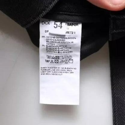 Dolce & Gabbana Black Logo Cotton Stretch Skinny Denim Men's Jeans (Pre-Owned)