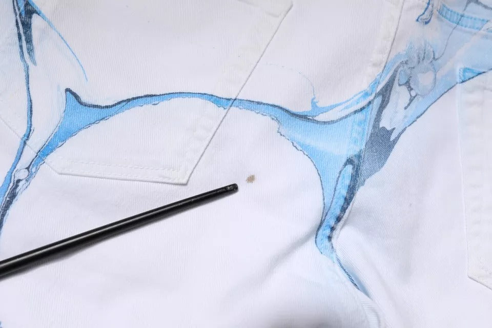 Dolce & Gabbana White Blue Cotton Stretch Skinny Denim Men's Jeans (Pre-Owned)