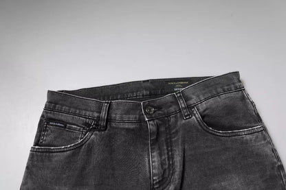 Dolce & Gabbana Black Logo Cotton Stretch Skinny Denim Men's Pants (Pre-Owned)