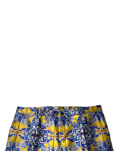 Dolce & Gabbana Multicolor MajolicaSilk Skinny Men's Pants (Pre-Owned)