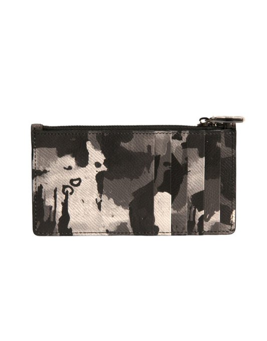 Dolce & Gabbana Multicolor Camouflage Logo Plaque Coin Purse Men's Wallet