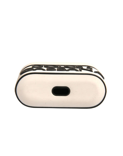 Dolce & Gabbana White PVC Embossed Logo Plaque Holder Airpods  Case