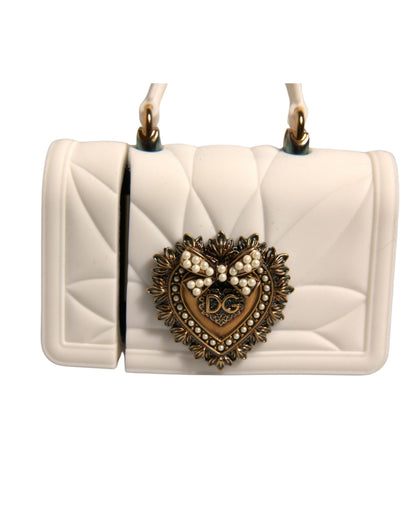 Dolce & Gabbana White Silicone Devotion Heart Cover Hand Bag Airpod Women's Case (Pre-Owned)