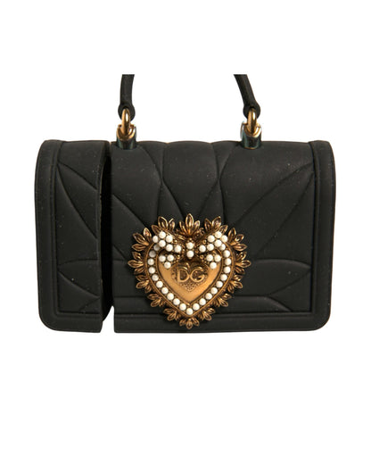 Dolce & Gabbana Black Silicone Devotion Heart Cover Hand Bag Airpod Women's Case (Pre-Owned)
