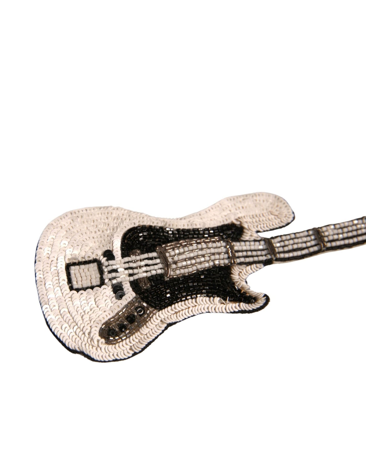 Dolce & Gabbana Gold Brass Beaded Guitar Pin Women's Brooch (Pre-Owned)