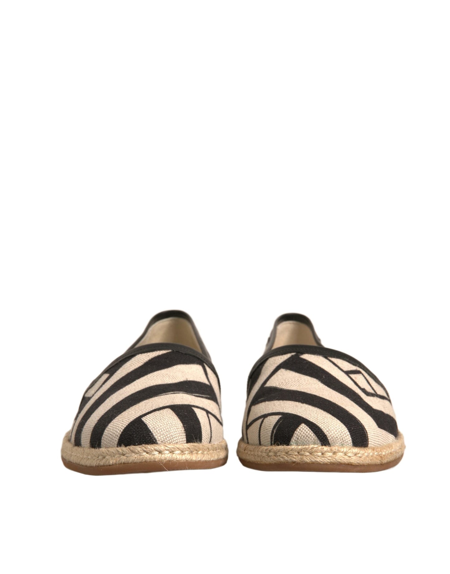 Dolce & Gabbana Black White Stripes Slip On Espadrille Men's Shoes (Pre-Owned)