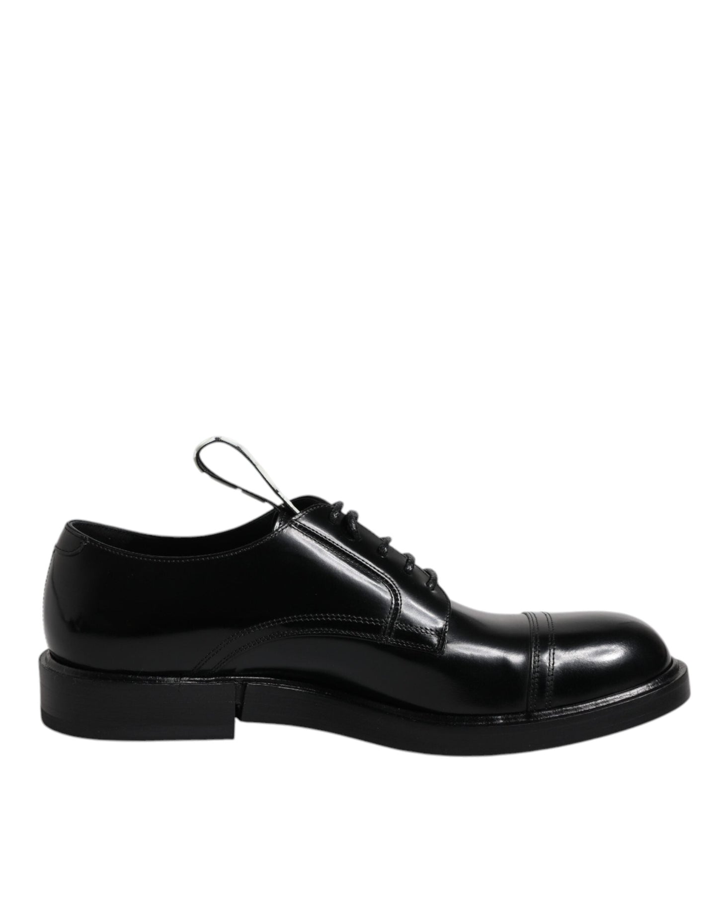Dolce & Gabbana Black Patent Leather Derby Lace Up Formal Dress Men's Shoes