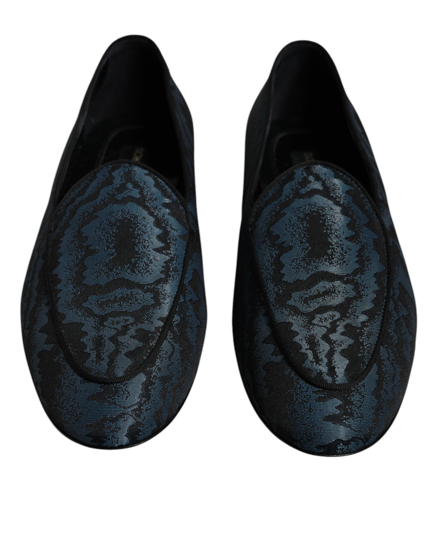 Dolce & Gabbana Blue Black Flats Men Loafers Dress Men's Shoes