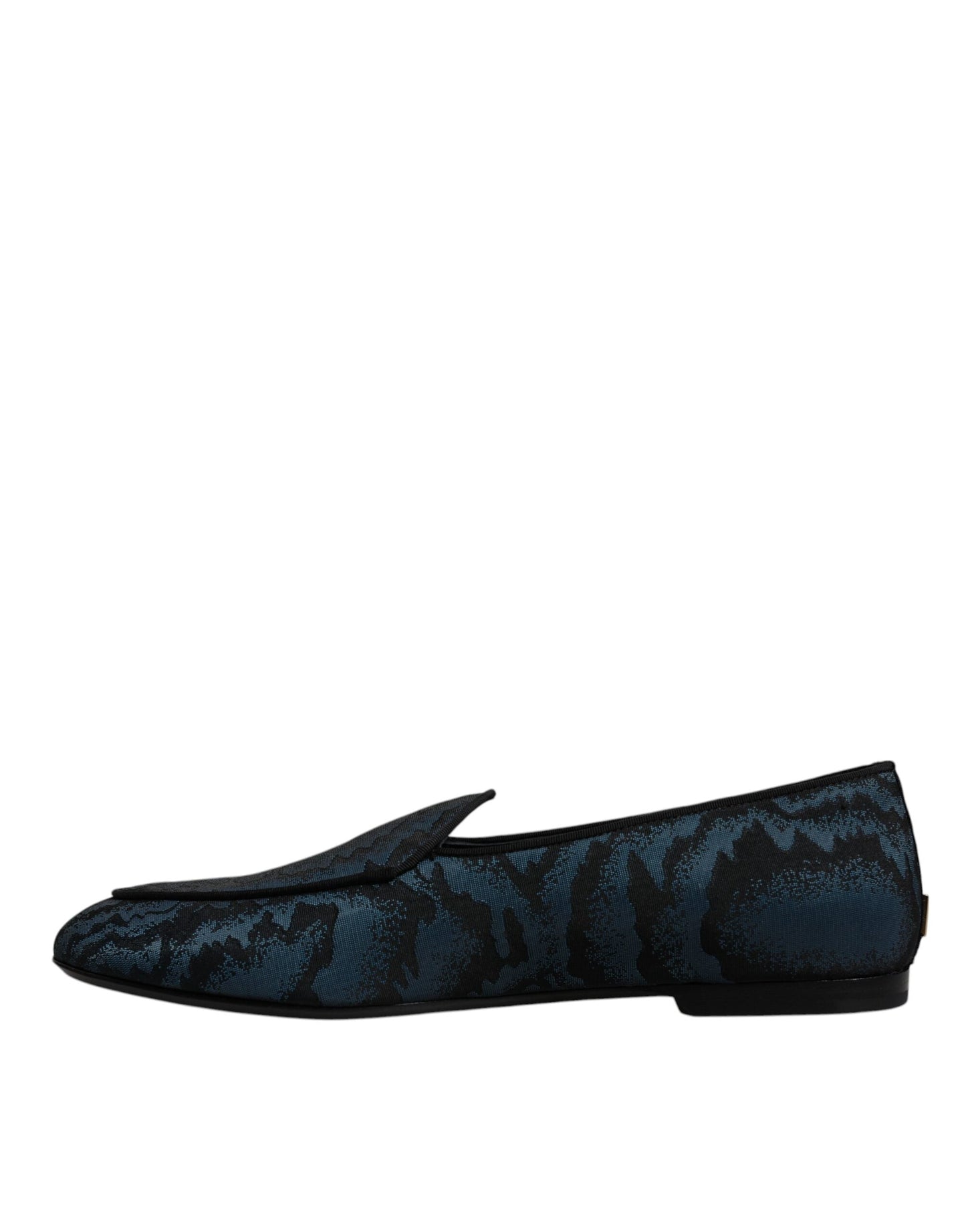 Dolce & Gabbana Blue Black Flats Men Loafers Dress Men's Shoes