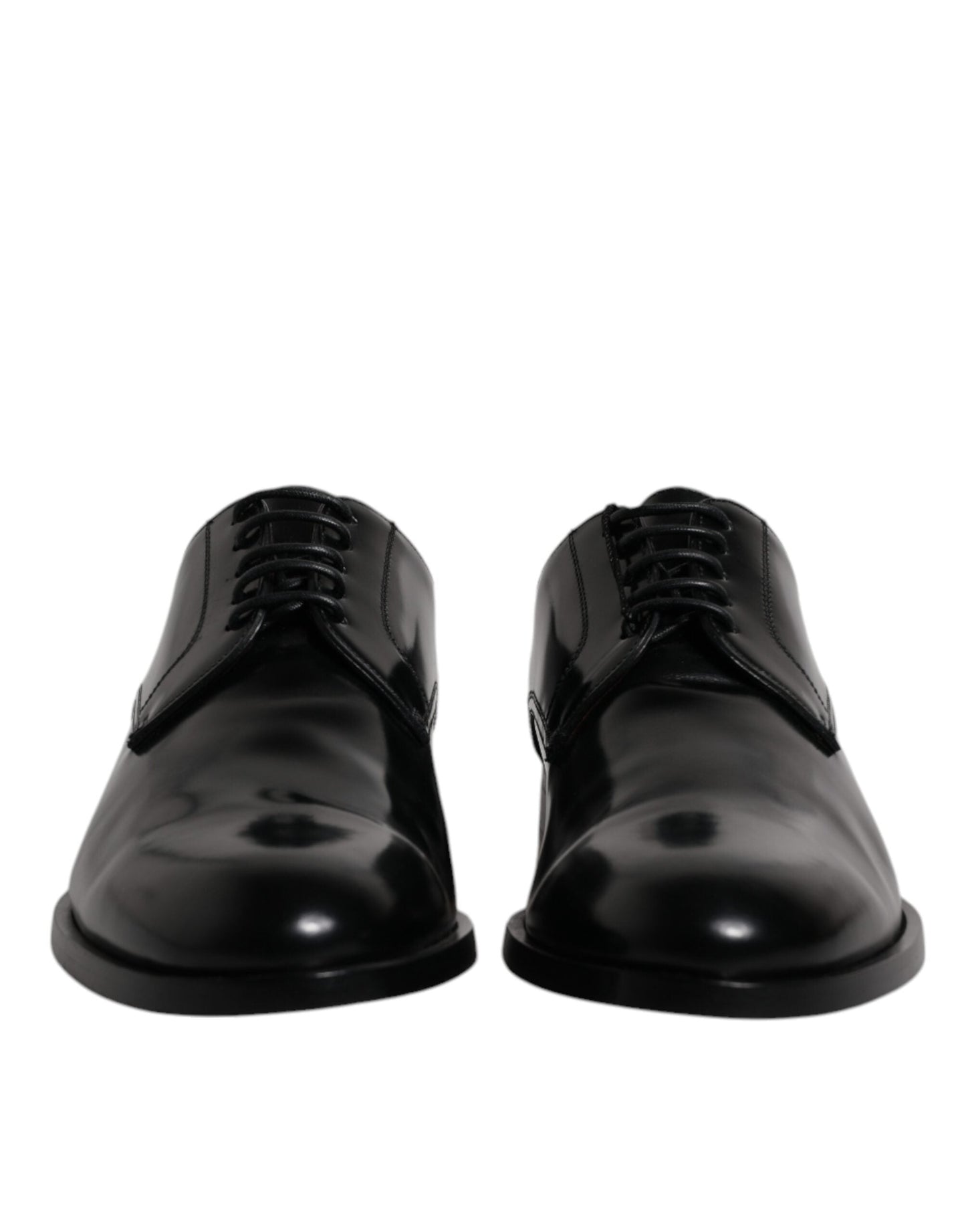Dolce & Gabbana Black Calfskin Leather Derby Lace Up Formal Dress Men's Shoes