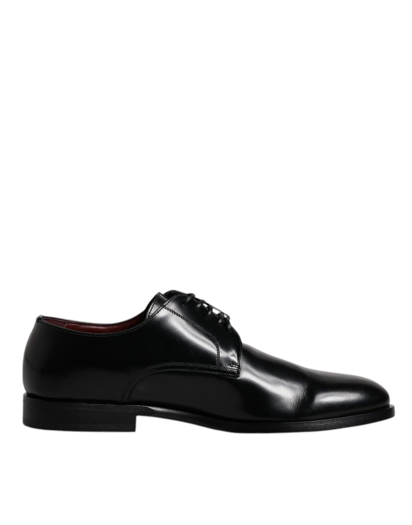 Dolce & Gabbana Black Calfskin Leather Derby Lace Up Formal Dress Men's Shoes