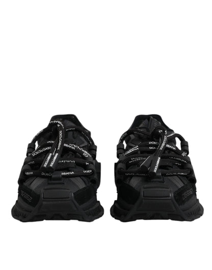 Dolce & Gabbana Black Low Top Space Lace Up Sneakers Men's Shoes