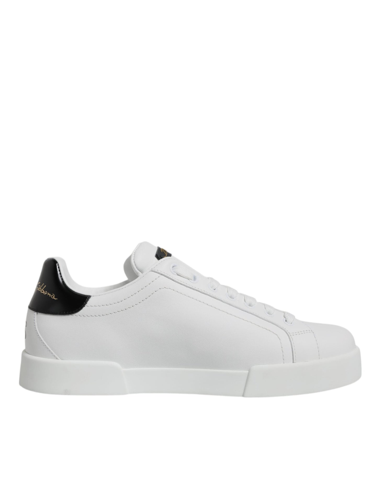 Dolce & Gabbana White Leather Low Top Lace Up Sneakers Men's Shoes (Pre-Owned)