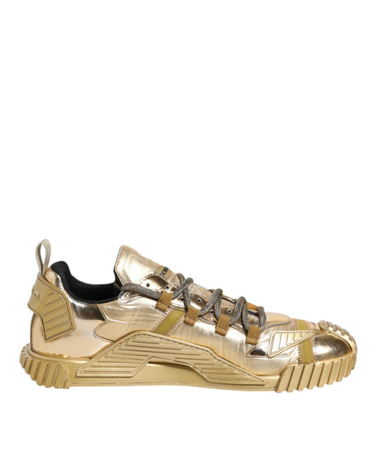Dolce & Gabbana Gold Stretch Lace Up NS1 Sneakers Men's Shoes (Pre-Owned)