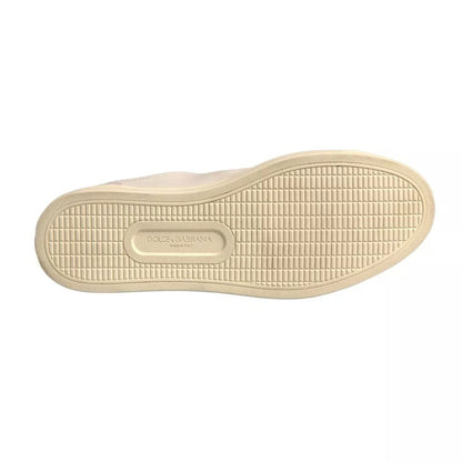 Dolce & Gabbana White Leather Heart Embellished Sneakers Men's Shoes (Pre-Owned)