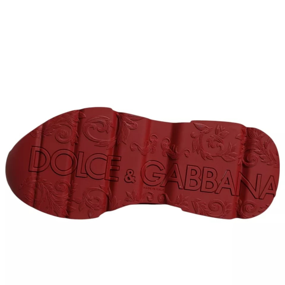 Dolce & Gabbana Red Leather Daymaster Low Top Sneakers Men's Shoes (Pre-Owned)
