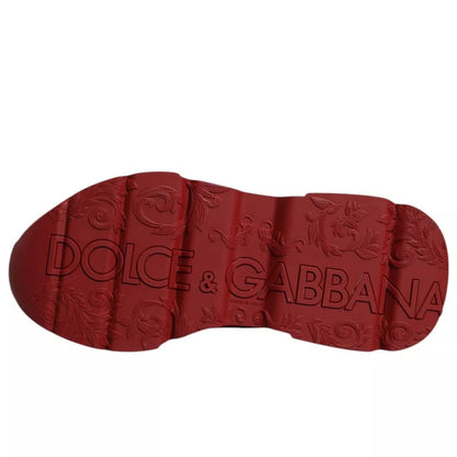 Dolce & Gabbana Red Leather Daymaster Low Top Sneakers Men's Shoes (Pre-Owned)