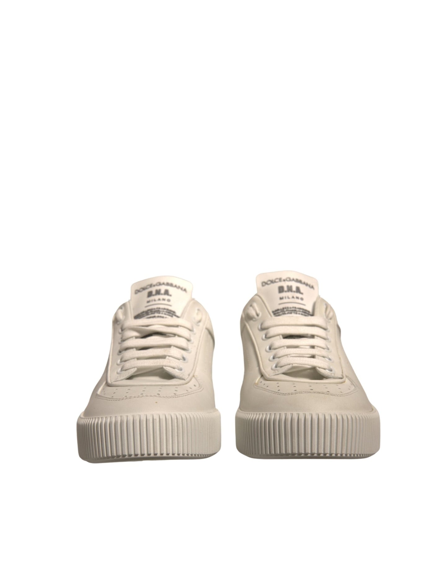 Dolce & Gabbana White Miami Leather Low Top Sneakers Men's Shoes (Pre-Owned)