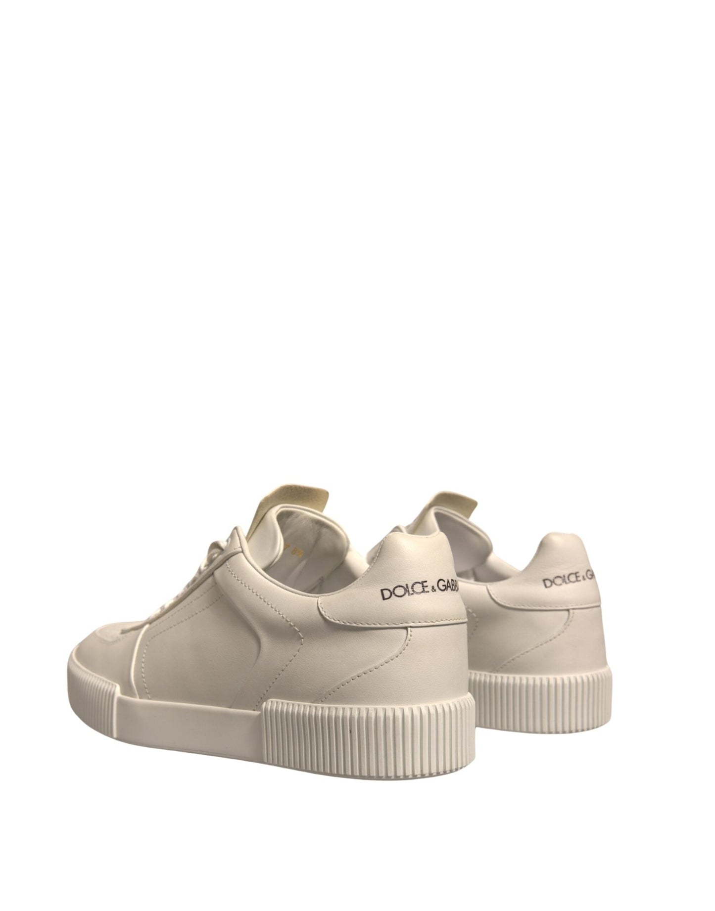 Dolce & Gabbana White Miami Leather Low Top Sneakers Men's Shoes (Pre-Owned)