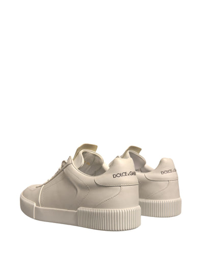 Dolce & Gabbana White Miami Leather Low Top Sneakers Men's Shoes (Pre-Owned)
