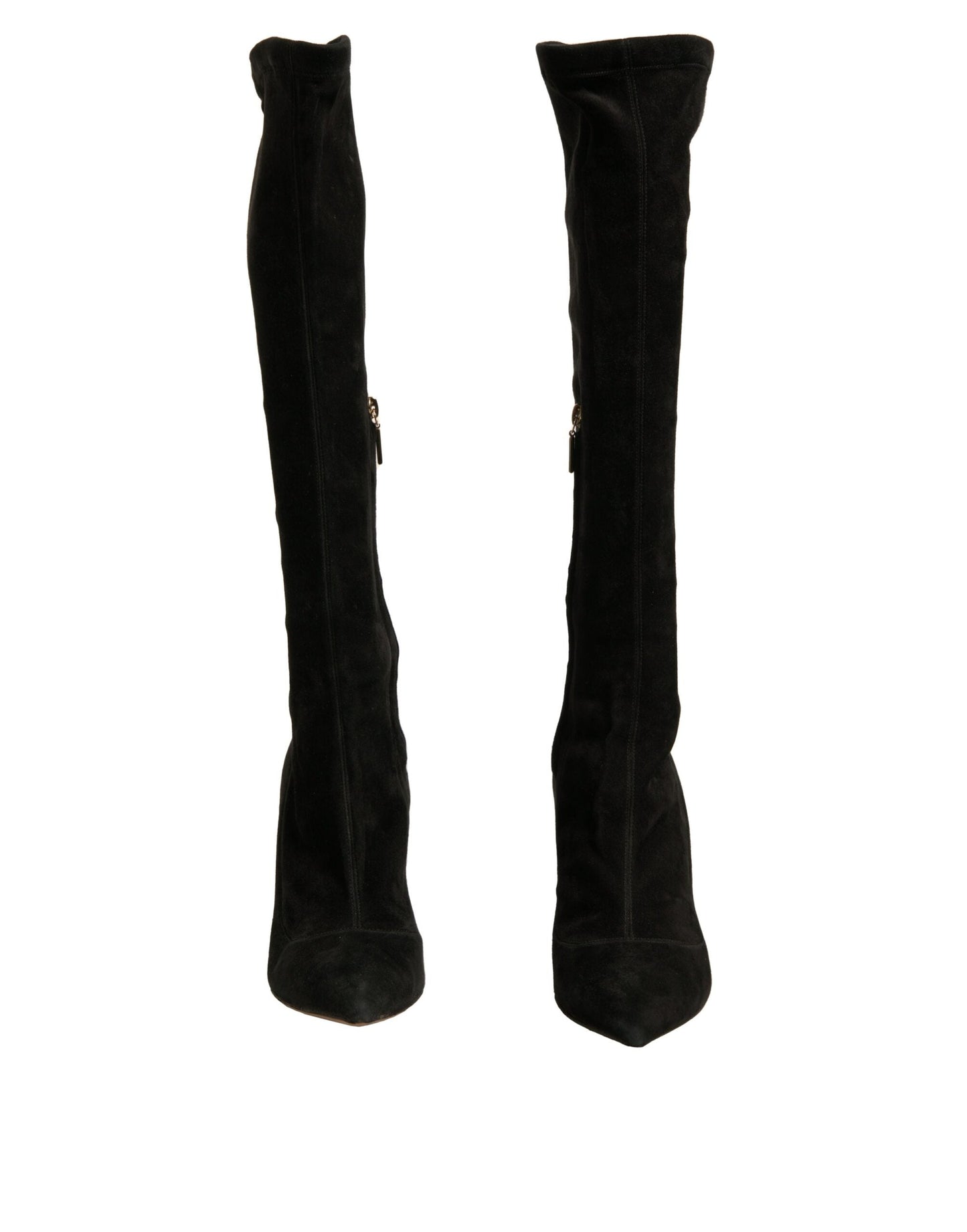Dolce & Gabbana Black Suede Stiletto Knee High Boots Women's Shoes (Pre-Owned)